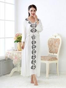 img 3 attached to Vintage Style Cotton Nightgown For Women: GERINLY Sleepwear With Victorian-Inspired Design, Embroidered With Flowers - A Perfect Sleepshirt Or Pajamas Dress Option.