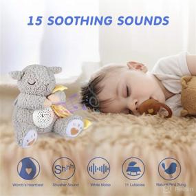 img 3 attached to 🐑 BEREST Rechargeable Dreamy Sheep: Baby Cry Sensor & Mom's Heartbeat, Lullabies & Shusher White Noise Machine – Nursery Decor Night Light Projector, Toddler Crib Sleeping Aid, Baby Shower Gifts Portable