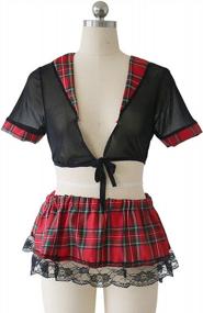 img 1 attached to Valentine'S Day School Girl Costume Lingerie Set - JasmyGirls' Uniform Cosplay Outfit For Women