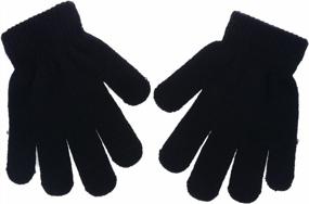 img 3 attached to Детские зимние перчатки: теплые и эластичные вязаные варежки для девочек и мальчиков - идеальны для холодной погоды