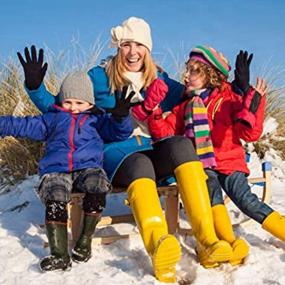 img 2 attached to Детские зимние перчатки: теплые и эластичные вязаные варежки для девочек и мальчиков - идеальны для холодной погоды