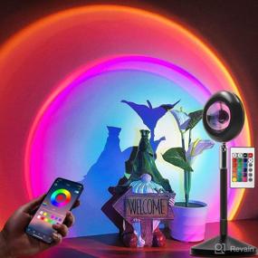 img 4 attached to YouOKLight Sunset Lamp: App-Controlled Sunset Projector with 16 Colors & Adjustable Brightness- USB Charging Night Light