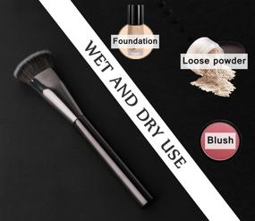 img 2 attached to GOERTI Oval Flat Foundation Brush - Premium Kabuki Brush For Liquid Foundation, Cream And Powder - Ideal For Buffing And Full Face Cosmetic Blending
