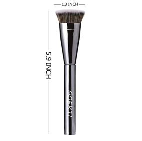 img 3 attached to GOERTI Oval Flat Foundation Brush - Premium Kabuki Brush For Liquid Foundation, Cream And Powder - Ideal For Buffing And Full Face Cosmetic Blending