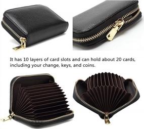 img 2 attached to Stay Organized And Stylish With Earnda'S RFID Leather Credit Card Holder And Compact Coin Purse For Women