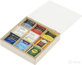 img 2 attached to ☕ 10 STREET HOME Wooden Tea Bag and Coffee Bar Organizer for Home and Kitchen; 9 Compartments 2.5" x 2.5" with Capacity for 63 Standard Size Tea Bags; Rustic Tea Bag Organizer and Coffee Bar Accessories