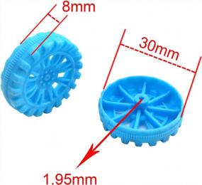 img 3 attached to EUDAX 30Mmx8Mm Plastic Roll 2Mm Dia Shaft Toys Wheel And 2Mmx100Mm STEM Shaft Round Rod Axles For DIY Toy RC Car Truck Boat Helicopter Model Part (Blue, 100Pcs)