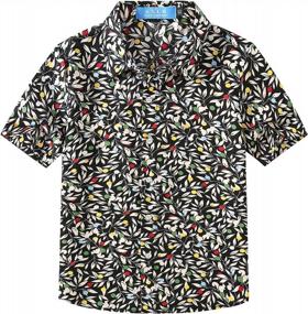 img 4 attached to Stylish & Comfortable: Big Boys' Short Sleeve Hawaiian Shirts By SSLR
