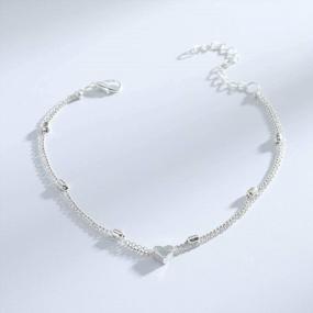 img 3 attached to Silver Beaded Heart Anklet Foot Jewelry For Women And Girls - Edary Beach Ankle Bracelet Chain (1PC)