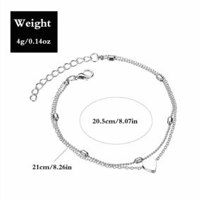 img 2 attached to Silver Beaded Heart Anklet Foot Jewelry For Women And Girls - Edary Beach Ankle Bracelet Chain (1PC)