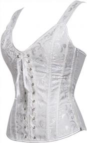 img 3 attached to Stylish Lace-Up Corset Top For Women - Sexy Overbust Shapewear And Bustier