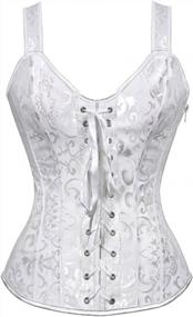 img 4 attached to Stylish Lace-Up Corset Top For Women - Sexy Overbust Shapewear And Bustier