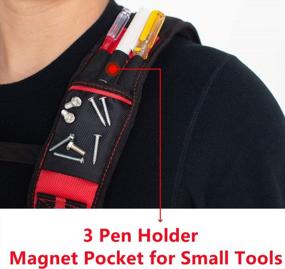 img 2 attached to Heavy Duty Work Suspenders: AISENIN Padded Tool Belt Magnetic Suspenders For Maximum Comfort.