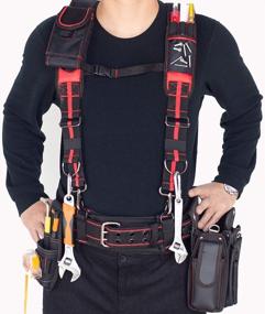 img 3 attached to Heavy Duty Work Suspenders: AISENIN Padded Tool Belt Magnetic Suspenders For Maximum Comfort.