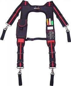 img 4 attached to Heavy Duty Work Suspenders: AISENIN Padded Tool Belt Magnetic Suspenders For Maximum Comfort.