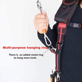 img 1 attached to Heavy Duty Work Suspenders: AISENIN Padded Tool Belt Magnetic Suspenders For Maximum Comfort.