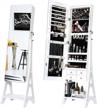 twing free standing jewelry armoire with mirror and led lights - organize and beautify your jewelry collection! logo