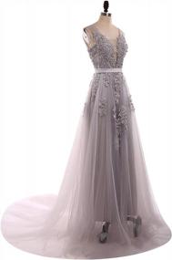 img 2 attached to Elegant HONGFUYU Applique Tulle Long Evening Dress For Bride Banquet Party Prom