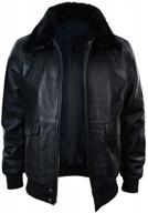 mens g1 aviator navy air force pilot bomber jacket с черным меховым воротником из овчины логотип