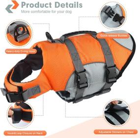 img 1 attached to 🐶 EMUST Dog Life Jacket: Sporty Design with High Buoyancy and Rescue Handle, Ideal for Small to Large Dogs – Perfect Pet Floatation Vest for Lake Boating and Beach Fun