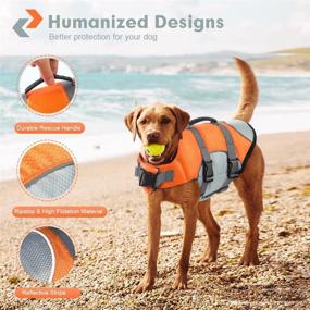 img 2 attached to 🐶 EMUST Dog Life Jacket: Sporty Design with High Buoyancy and Rescue Handle, Ideal for Small to Large Dogs – Perfect Pet Floatation Vest for Lake Boating and Beach Fun