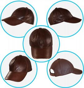 img 2 attached to Genuine Leather Trucker Cap With Baseball Style - Unisex Hip-Hop Hat By Dazoriginal