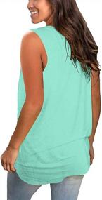 img 1 attached to Women'S V Neck Tank Tops: LaLaLa Loose Fit Sleeveless Summer Blouses