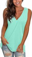 women's v neck tank tops: lalala loose fit sleeveless summer blouses logo