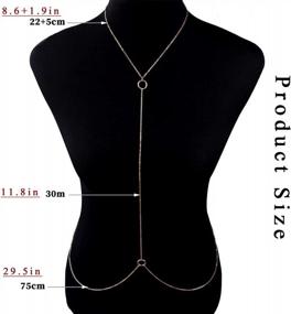 img 3 attached to Simsly Boho Body Necklace Chain Gold Body Chains Bikini Body Jewelry For Women And Girls