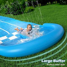 img 2 attached to 20Ft Extra Long Jasonwell Water Slide Slip N Slide With Sprinkler, 3 Bodyboards For Kids & Adults - Perfect Summer Outdoor Splash Toy For Backyard Games And Water Play