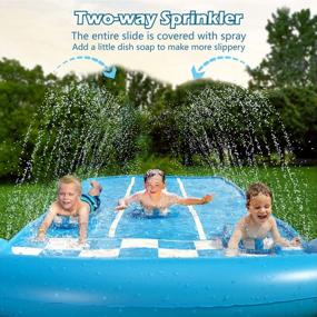 img 3 attached to 20Ft Extra Long Jasonwell Water Slide Slip N Slide With Sprinkler, 3 Bodyboards For Kids & Adults - Perfect Summer Outdoor Splash Toy For Backyard Games And Water Play