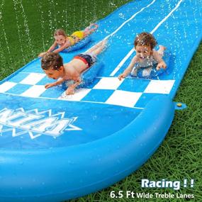 img 1 attached to 20Ft Extra Long Jasonwell Water Slide Slip N Slide With Sprinkler, 3 Bodyboards For Kids & Adults - Perfect Summer Outdoor Splash Toy For Backyard Games And Water Play