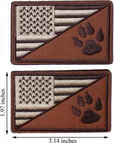 img 1 attached to Set Of 2 Tactical US Flag And Tracker Paw Patriot Patches: Military Embroidered Applique With Hook & Loop Morale Patch