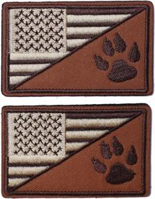 img 4 attached to Set Of 2 Tactical US Flag And Tracker Paw Patriot Patches: Military Embroidered Applique With Hook & Loop Morale Patch