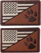 set of 2 tactical us flag and tracker paw patriot patches: military embroidered applique with hook & loop morale patch logo