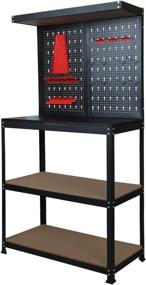 img 4 attached to Верстак Prostormer 31,5 дюйма: многоцелевой гаражный стол с комплектом крючков для колышек для дома, гаража и проектов «сделай сам»