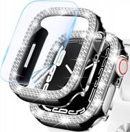 goton apple watch series 7 45mm набор защитной пленки для экрана - жесткий поликарбонатный алмазный бампер с гидравлической защитной пленкой для женщин и девочек логотип