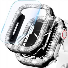 img 4 attached to Goton Apple Watch Series 7 45Mm Набор защитной пленки для экрана - Жесткий поликарбонатный алмазный бампер с гидравлической защитной пленкой для женщин и девочек