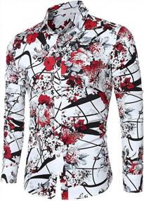 img 3 attached to Men'S Shirt Stylish Slim Fit Button Down Long Sleeve Floral Shirt