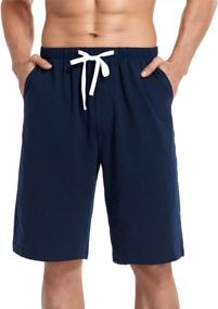 img 4 attached to Men'S Cotton Lounge Shorts With Drawstring, 5 Inch Inseam Sleep Shorts, Colorfulleaf Pajama Bottoms For Men