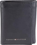 💼 shop the sleek and stylish tommy hilfiger men's trifold wallet in black - ideal wallets, card cases & money organizers logo