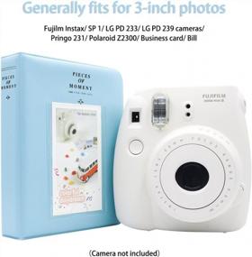 img 2 attached to Ablus 64 Pockets Mini Photo Album For Fujifilm Instax Mini 7S 8 8+ 9 25 26 50S 70 90 Instant Camera & Name Card (Blue N)