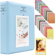 мини-фотоальбом ablus с 64 карманами для fujifilm instax mini 7s 8 8+ 9 25 26 50s 70 90 мгновенная камера и именная карточка (синий n) логотип