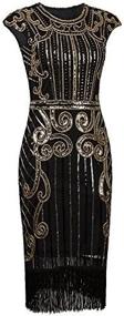 img 1 attached to Step Back In Time With VIJIV'S 1920S Vintage Gatsby Dress - Sequin Embellished And Fringe Adorned