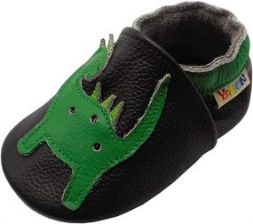 img 4 attached to 🦖 Yalion Boys' Dinosaur Leather Moccasins with Anti Slip - Enhance Your SEO