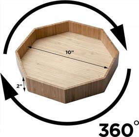 img 2 attached to Bamboo Spice Rack Turntable 10” Diameter Lazy Susan Sauce Spinning Tray For Cabinets & Tabletops With 2” Ledge, 360° Rotating