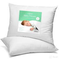 2-pack celeep toddler pillows - soft organic 13x18 inch toddler bedding baby pillows for sleeping - small pillows with 100% cotton covers (white, 2 pack) logo