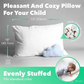 img 3 attached to 2-Pack Celeep Toddler Pillows - Soft Organic 13x18 Inch Toddler Bedding Baby Pillows for Sleeping - Small Pillows with 100% Cotton Covers (White, 2 Pack)