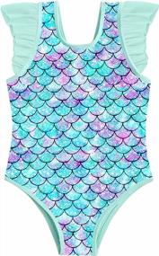 img 4 attached to Elegant Ruffled One Piece Swimsuit For Your Baby Girl - KANGKANG Infant Sunsuit Swimwear