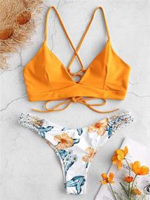 img 2 attached to 👙 ZAFUL Braided Bikini Padded Swimsuit: Stylish Women's Swimwear with Swimsuits & Cover Ups